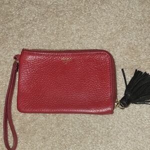 Fossil Red Leather Wristlet